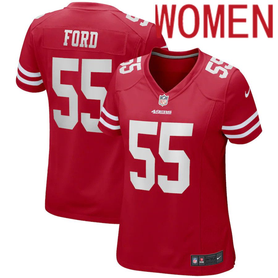 Women San Francisco 49ers #55 Dee Ford Nike Red Game NFL Jersey->women nfl jersey->Women Jersey